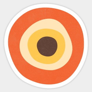 Evil Eye Orange Brown Mid Century Modern Retro Sticker